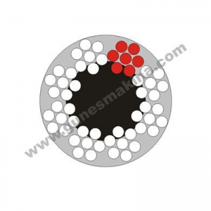 6x7 PVC Kaplı Çelik Halat Kırmızı Damar
